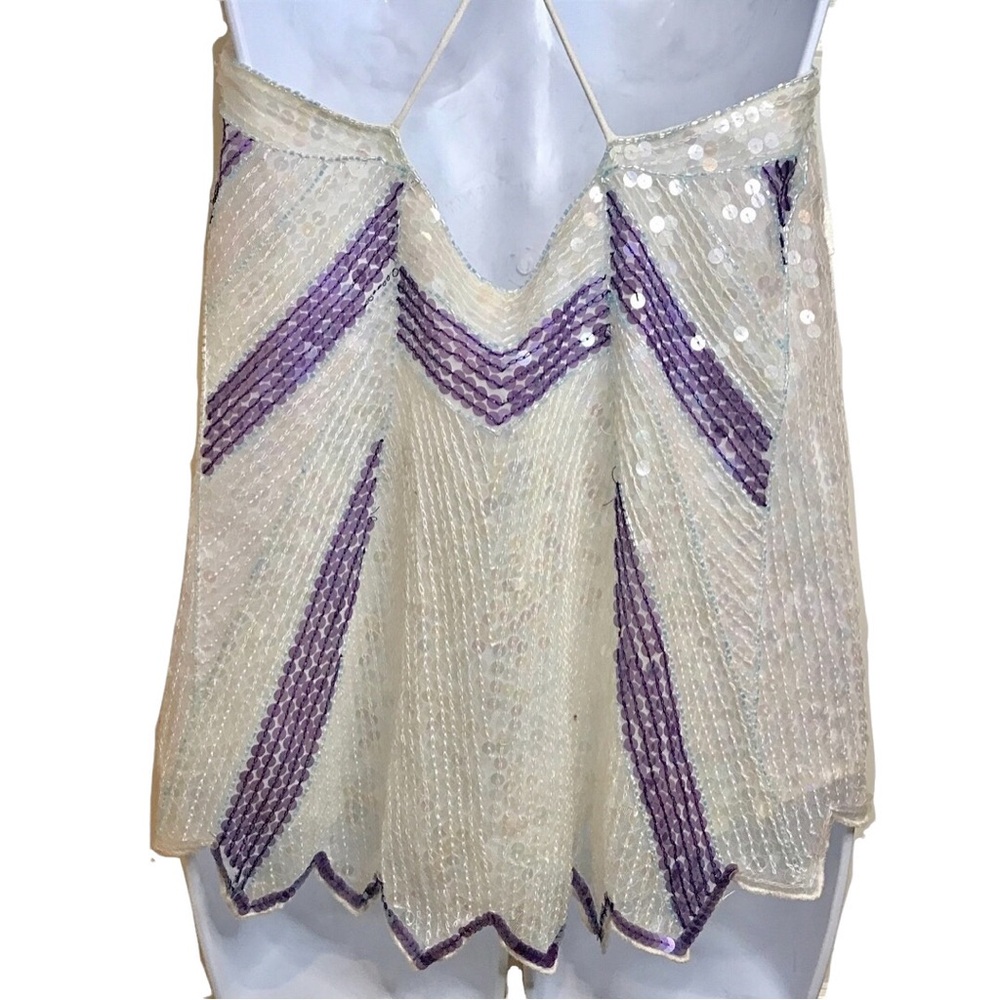Beaded Sequin Asymmetrical Camisole Top - RARE - Picture 10 of 17